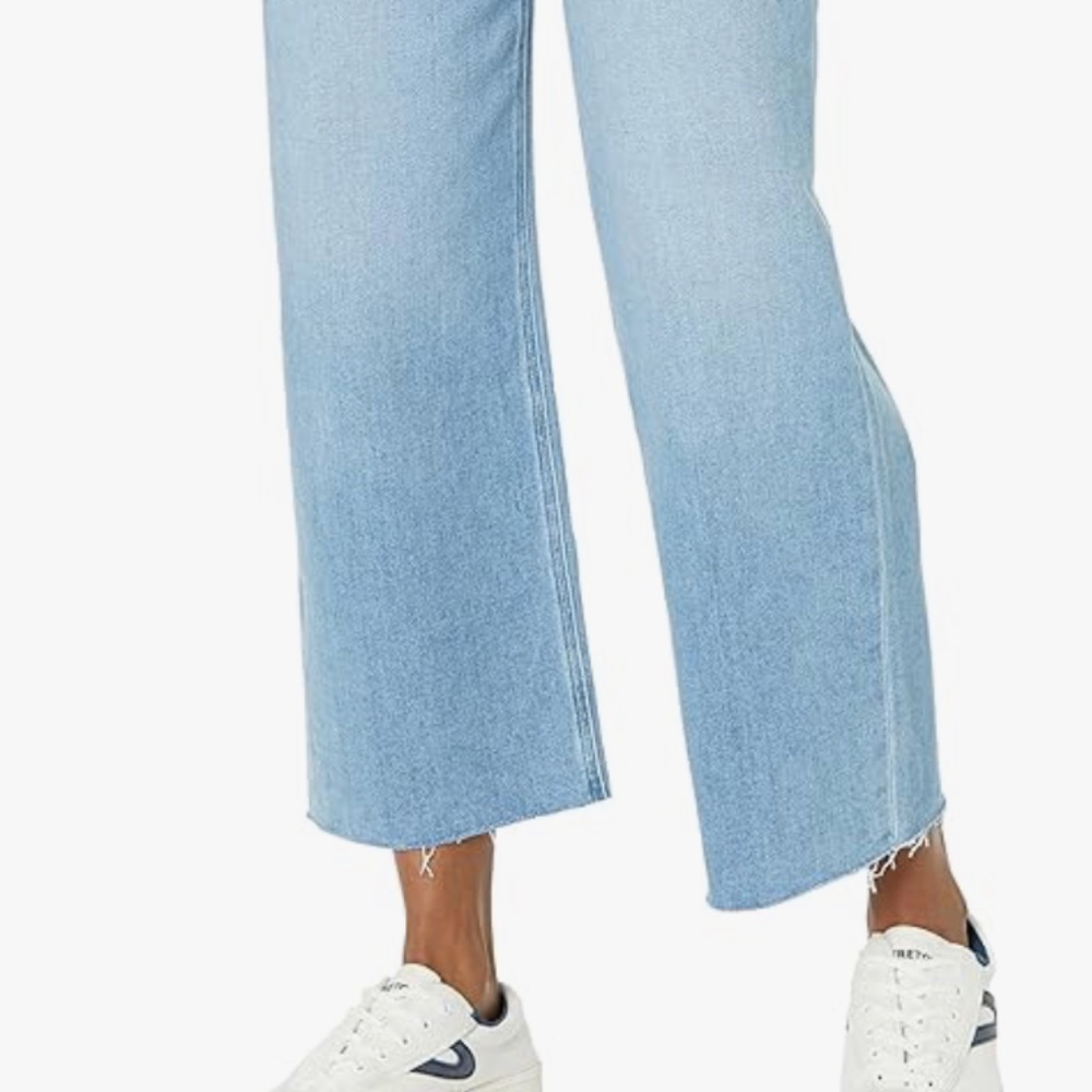 Paige Nellie raw hem high rise cropped wide leg in totally